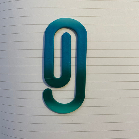 Blue Green Ombre Paperclip Bookmark