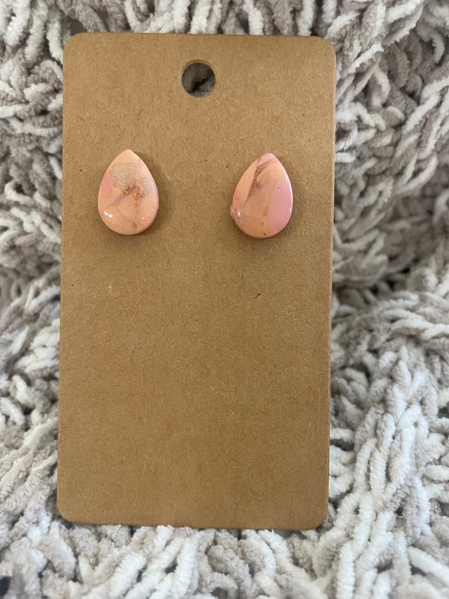 Marbled Rose Gold Drop Stud