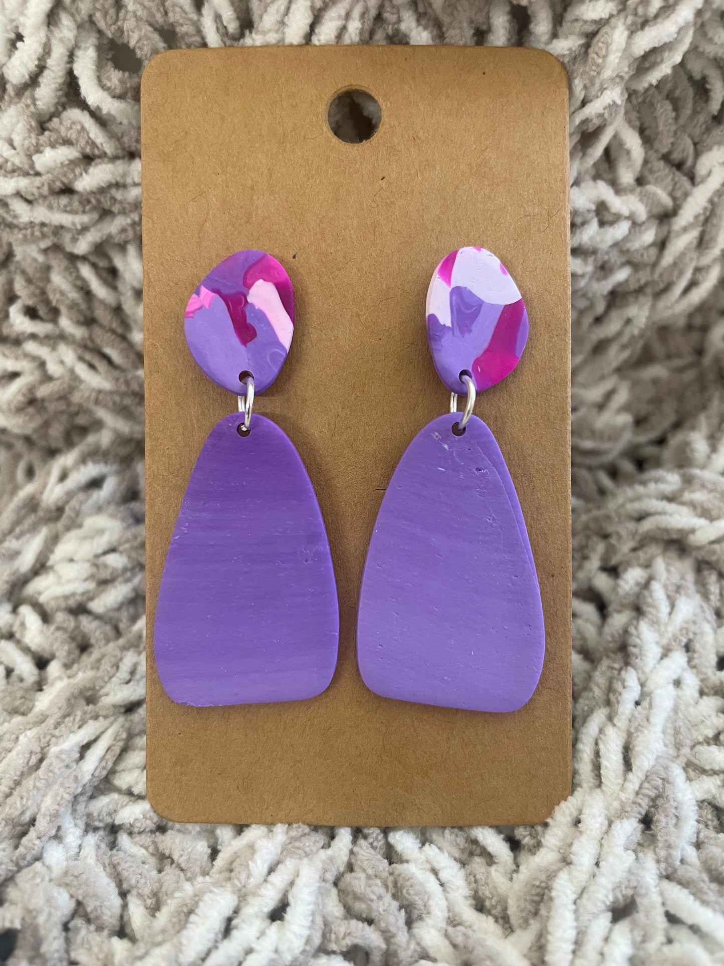 Purple Rounded Triangle Dangles