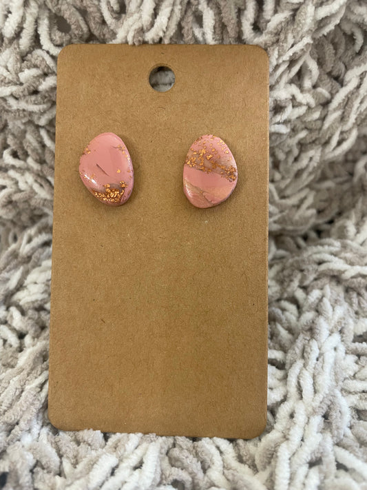 Marbled Rose Gold Stud