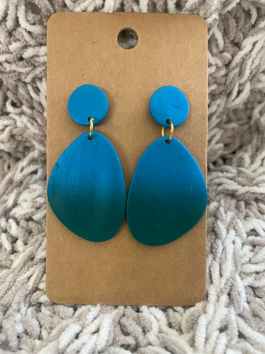 Blue Green Ombre Rounded Dangles