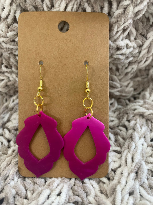 Fuchsia Ombre Frame Dangles