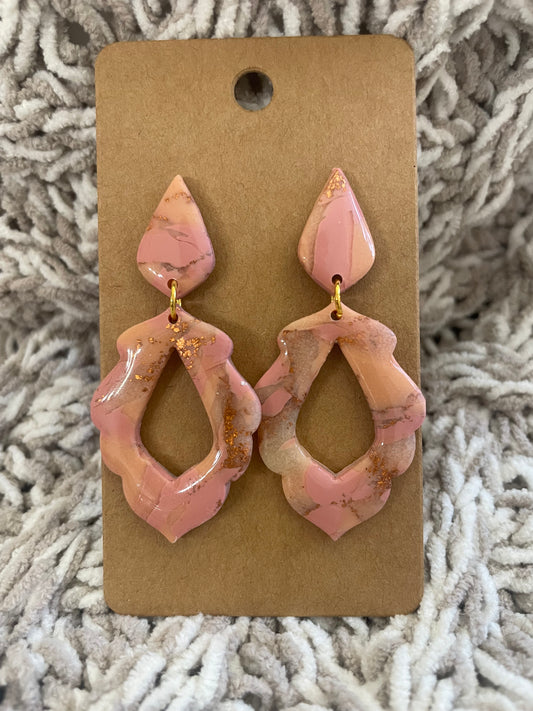 Marbled Rose Gold Frame Dangle