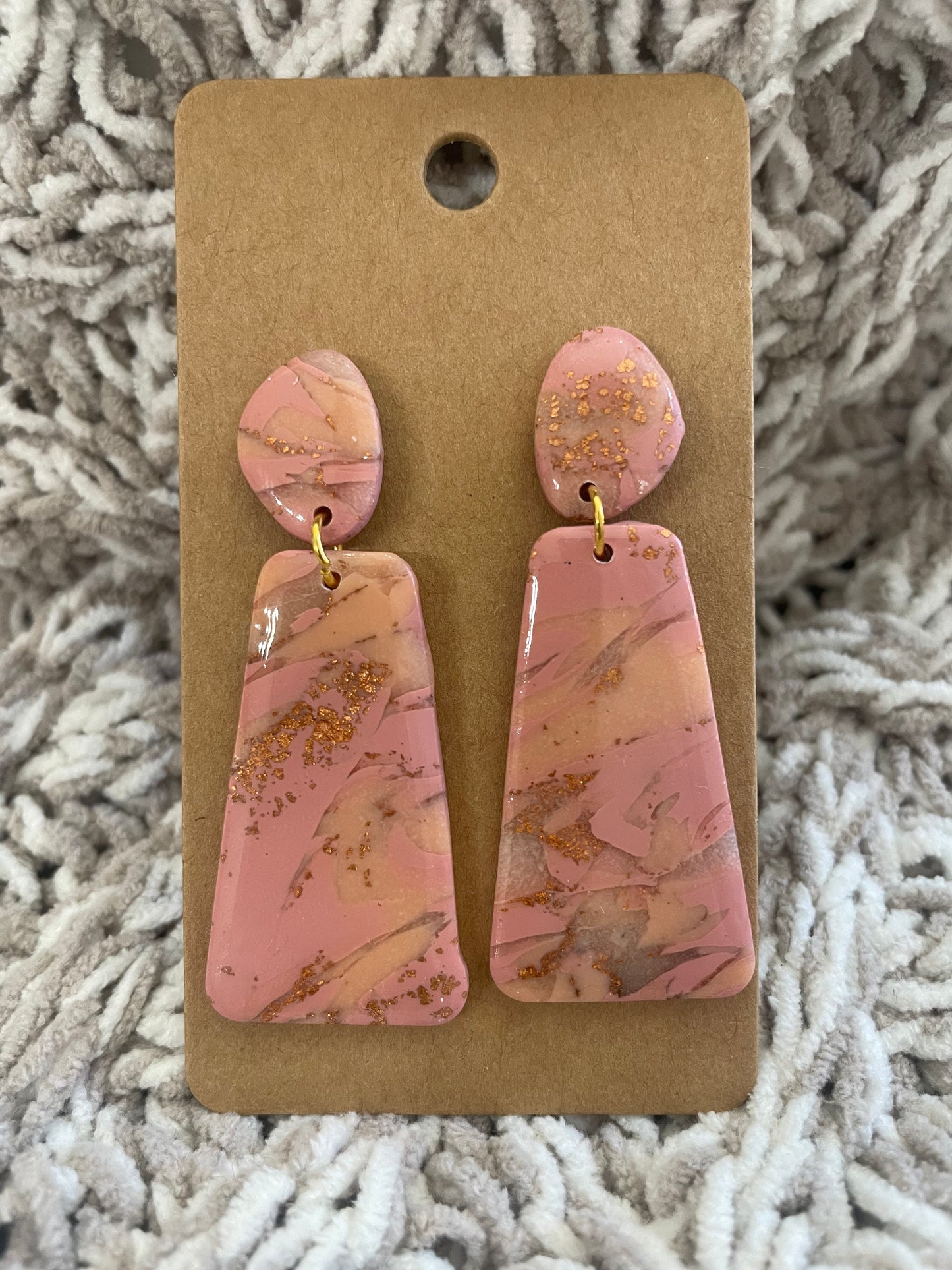 Marbled Rose Gold Trapezoid Dangle