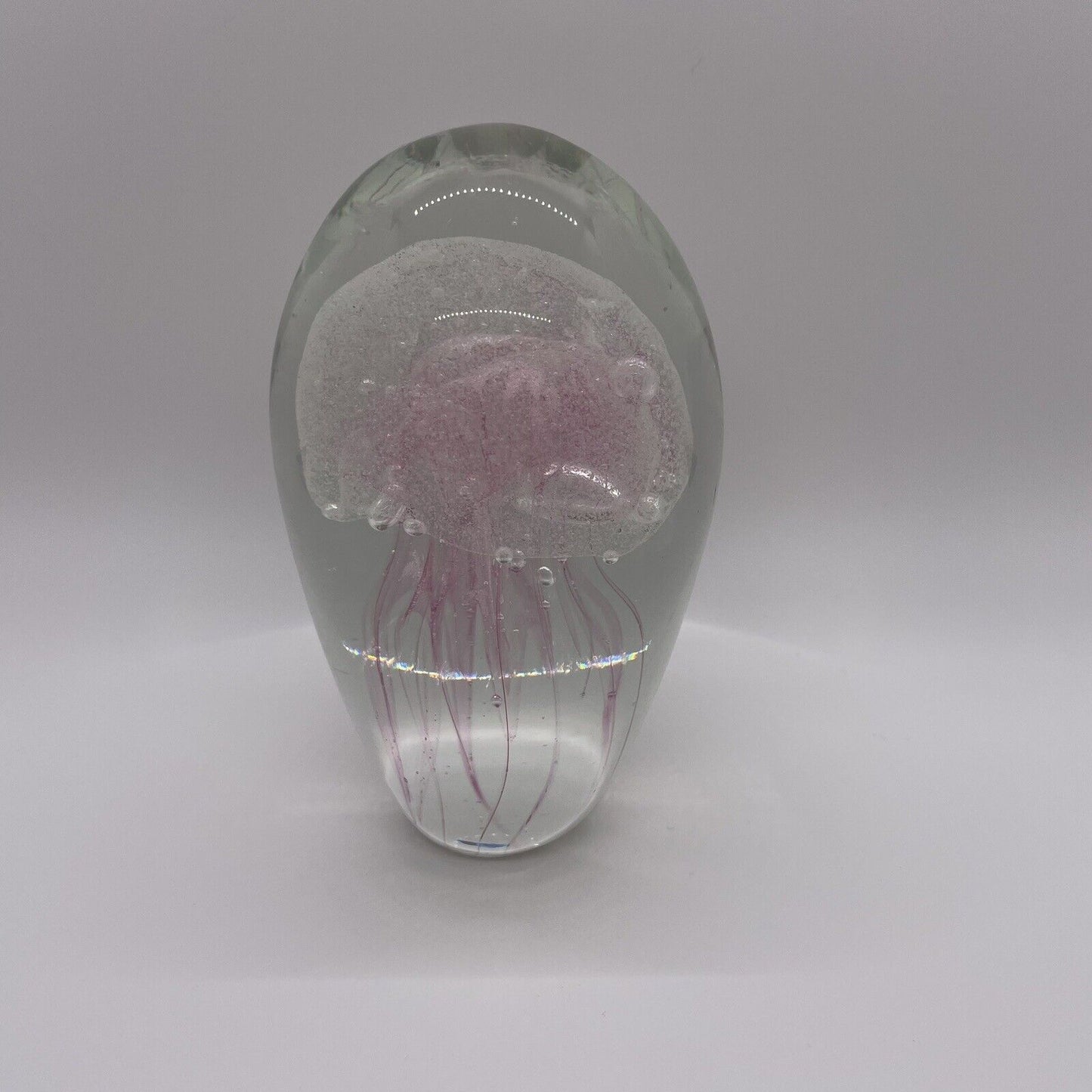 Pink *Glow-in-the-Dark* Glass Jellyfish Paperweight