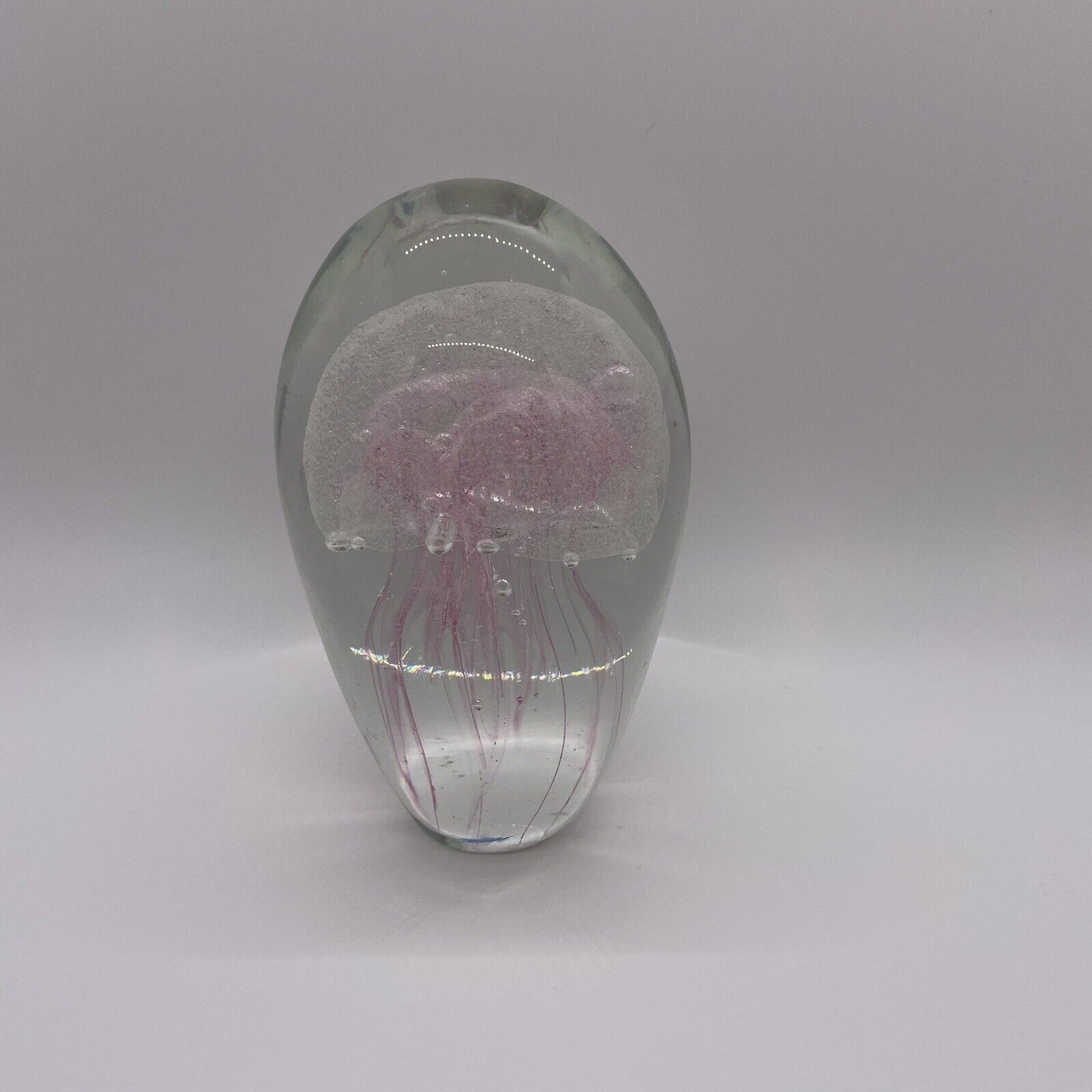 Pink *Glow-in-the-Dark* Glass Jellyfish Paperweight