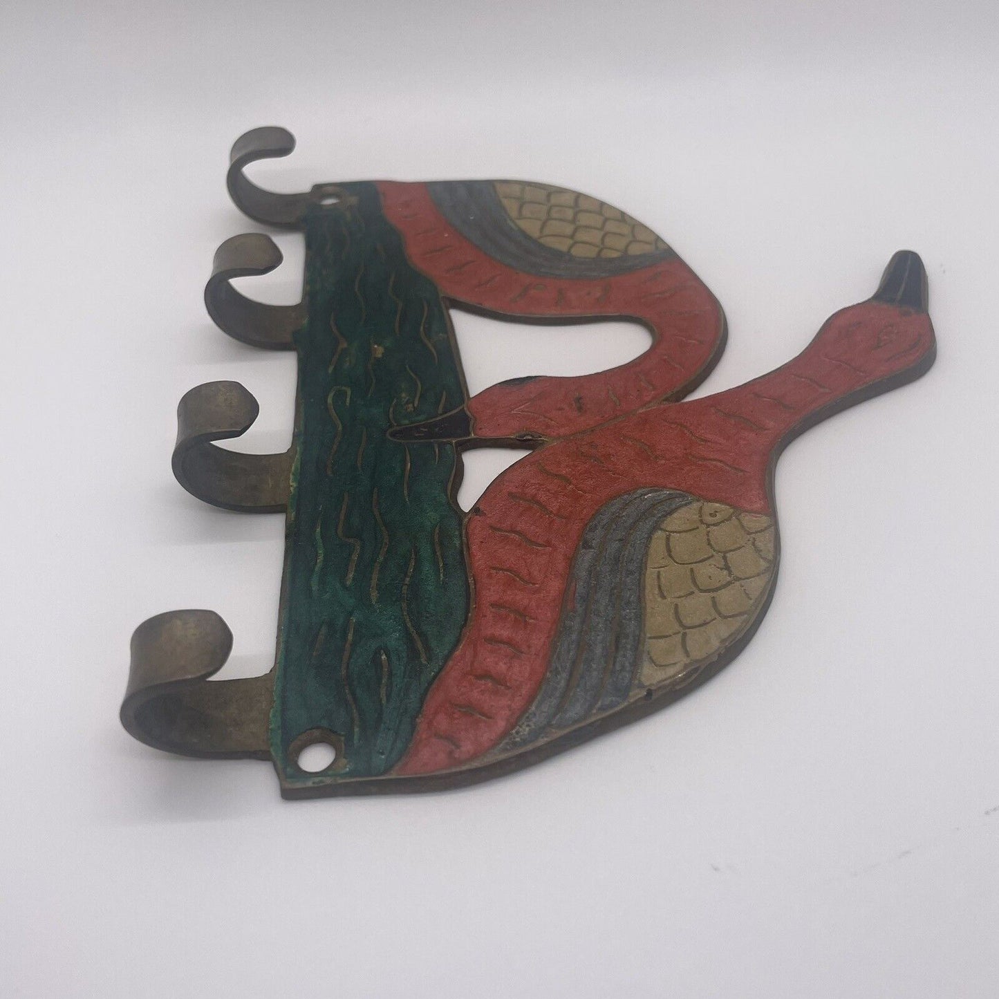 Vintage Solid Brass Bird Hook