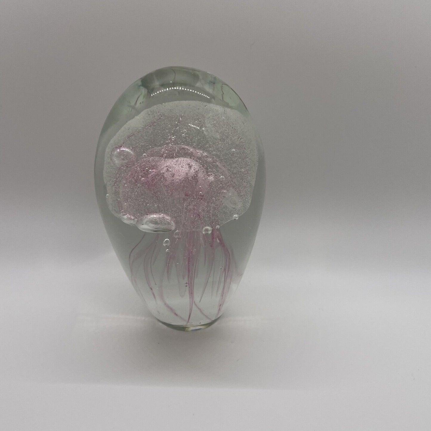 Pink *Glow-in-the-Dark* Glass Jellyfish Paperweight