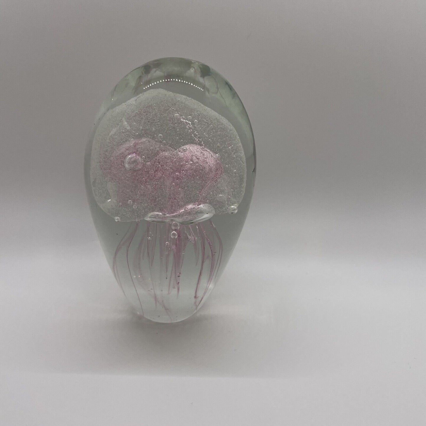 Pink *Glow-in-the-Dark* Glass Jellyfish Paperweight