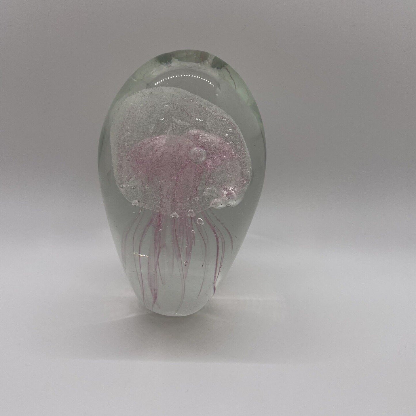 Pink *Glow-in-the-Dark* Glass Jellyfish Paperweight