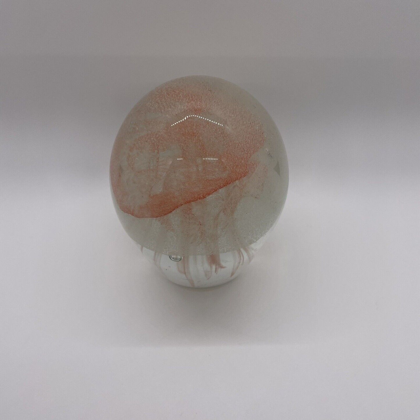 Pinkish-Orange *Glow-in-the-Dark* Glass Jellyfish Paperweight