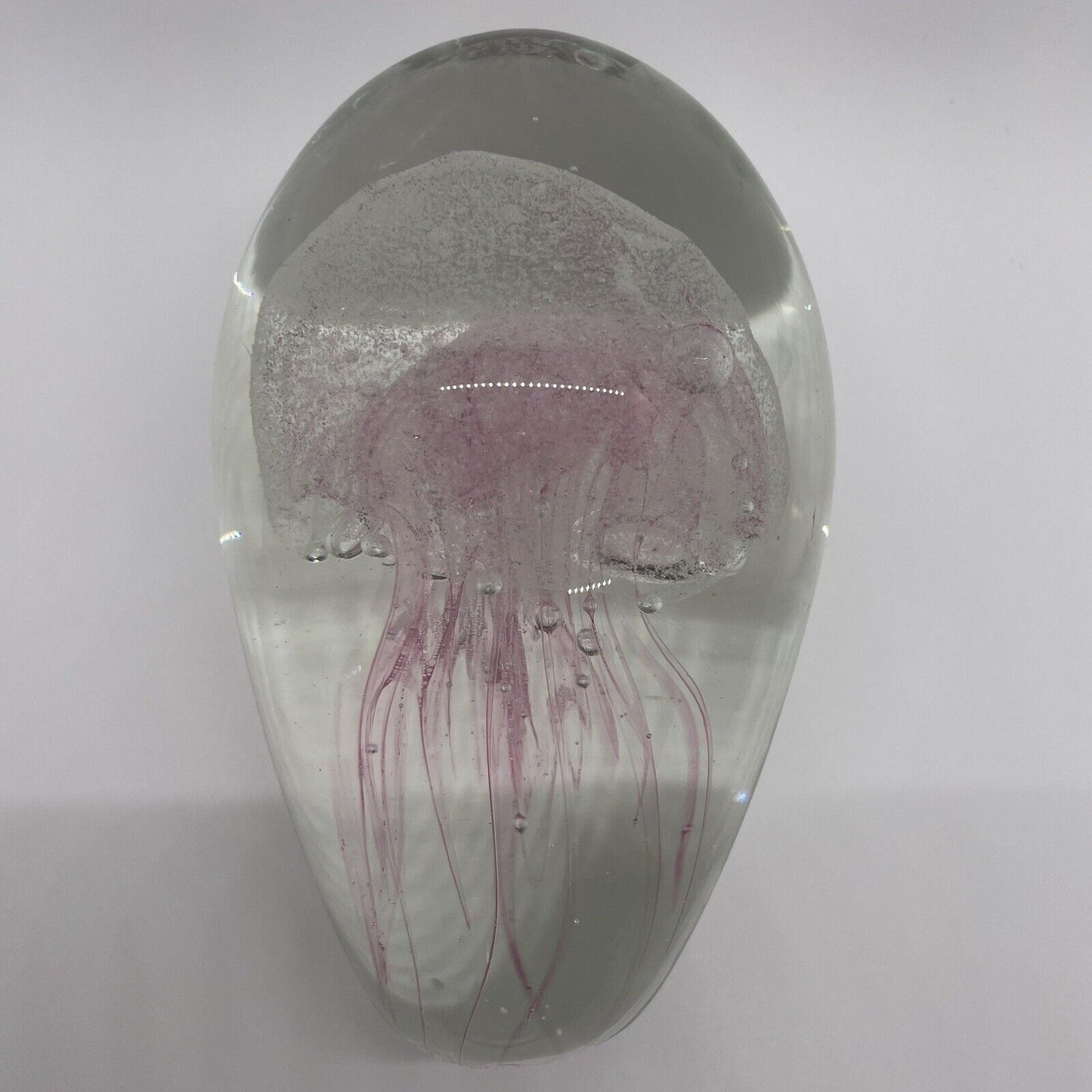 Pink *Glow-in-the-Dark* Glass Jellyfish Paperweight